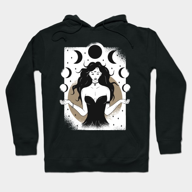 Phase Depression Moon Phase Mood Yoga Gift Hoodie by Pummli